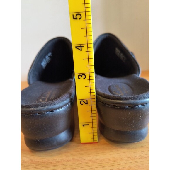 Clarks Bendables 67378 Women Black Leather Mule Clog Shoe Size 10M Pre Owned - Picture 9 of 10